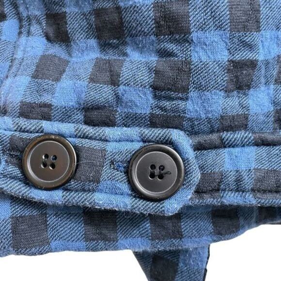 Forever 21 Blue Black Plaid Checkered Bomber Jacket Size Small - Picture 6 of 8